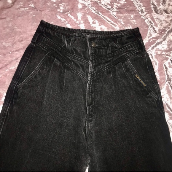 Vtg 80s/90s Rocky Mountain Black Denim High-Waist Goth/Grunge Pin-Up Mom Jeans - Picture 8 of 15